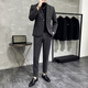 Jess Wollanzug Jacke Herbst und Winter Dicke Business Official Casual Anzug Set Korean Slim Slim Set Grey (einteiliger Anzug) L (110-125jin [Jin gleich 0,5 kg]))
