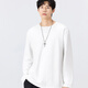 MINISO 250g heavy henley collar long-sleeved T-shirt for men in autumn simple casual henley basic two-needle inner wear 260G heavy gray XL /180 (weight 140-160Jin Jin is equal to 0.5 kg)