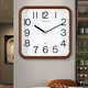 The story of time, light luxury modern wall clock, living room, home, fashionable bedroom clock, no punching, wall hanging, no punching, 6191A square brown white disk, 12 inches [diameter 30 cm]