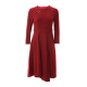 EITIE autumn new shopping mall same style solid color round neck asymmetric high-end fashion three-quarter sleeve dress 6407111 red vine 6136/S/155-80A