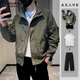 Vaderton Sheep Spring and Autumn New Fashion Brand Working Jacket Set Men's Korean Style Fashionable All-Match Casual Top Men's Jacket Khaki Jacket + White Short T+ Trousers [Three pieces XL
