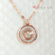 Jinshajiang fortune-turning necklace pendant, twelve zodiac signs, gold-plated 18K rose gold and white metal phase transit for women, small snake, plus sunflower chain