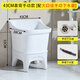 Mop pool ceramic balcony washing mop pool household mop pool bathroom small and large mop basin with high curved faucet 43 cm backrest model manual drain