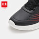 Under Armour [Real payment for 699 free running shoes] Children's sports shoes comfortable and versatile Velcro contrasting casual shoes for boys and girls Black/Red 33