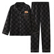 Bo Na Ling couple pajamas for one man and one woman, summer and autumn cardigan long-sleeved trousers, casual men and women can wear pajamas, home clothes set, couple pajamas bear style, men's XL