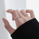 Mansheng pure 999 pure silver Mobius ring light luxury index finger ring women's open ring niche design single ring 999 silver Mobius ring nail sand style