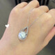 Menbin Pearl Necklace Natural Freshwater Australian White Large Pearl Pendant Women's Light Luxury Buckle Clavicle Chain Silver-Princess Style Natural Freshwater Pearl Pendant