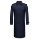 DIFANPU luxury high-end brand mid-length windbreaker men's business casual spring and autumn solid color lapel double-breasted commuter coat navy blue long 2XL 185