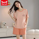 
Catman MIIOW pure cotton summer pajamas ladies pullover pajamas summer shorts shorts comfortable and casual home clothing set Z9856 L size [recommended 100-120 Jin [Jin equals 0.5 kg] wear]