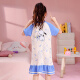 Mädchen Nachthemd Sommer reines Baumwoll kurzärmeligte Pyjama Kinder Mädchen Mittelkind Dünne Cartoon Kulomi Home Kleid GB6189 Blau Parcado Big Boy 24 Größe Höhe 155-165cm120jin [Jin gleich 0,5 kg]