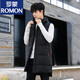 ROMON down cotton vest men's winter mid-length outer wear thickened vest youth thermal vest large size jacket black 815 print 4XL 155-175Jin Jin equals 0.5 kg