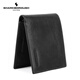 Sharkborough Top-Layer Cowide Herren echtes Leder Kurzer Brieftaschenlizenz Multifunktion Anti-Demagnetisierungs-Brieftaschen-Kartentasche Geschenkbox Geschenk Schwarz Schwarz