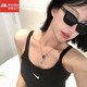 Lunettes de soleil de style européen et américain à double platine pour les femmes en été de petites cadres et petits visages célébrités Internet prenant des photos de lunettes de soleil super cool
