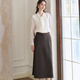 ROEYSHOUSE LOOK Stylish Led-Linged Wrinkled Shirt Autumn New Intellectual Professional Shirt Apricot Top 11166 Apricot S