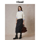 ELAND 40% sheep wool Eland skirt women's college plaid H-shaped slim skirt 25 autumn new style dark gray (17) D/Grey S 160