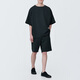 MUJI Labo unisex double-layer woven cargo shorts that are not easy to get wet, gender-neutral men and women, black M (170/80A)