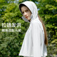 Langsha sun protection clothing women's anti-UV sun protection clothing summer breathable ice silk cool feeling black vinyl hooded jacket skin clothing