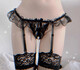 Coveyton Dream White Temptation Boyfriend Pearl Sexy Lace Open Panties Garter Stockings Sexy Underwear T-Bone Black Panties and Stocking Clips