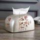 
Yonghuan European tissue box ornaments living room cardboard box napkin American creative ceramic Nordic dining table coffee table ins paper draw 1047 blue oriole blossom
