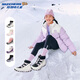 Skechers children's velvet boots children's buckle plus velvet boots girls snow boots warm cotton shoes 664200L