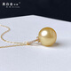 Black and white gold pearl, South Sea seawater gold pearl pendant, 18K gold material, inlaid with elegant gold beads, universal buckle style, inverted T shape 8-9mm
