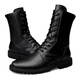 Western Region Kamel extra große Lederstiefel Echte Leder Kurzstiefel Herren Martin Boots große Kampfstiefel High Top Herren Stiefel Schwarz (Single Schuhe) 42
