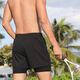 Xinnan swimming trunks men's loose quick-drying large size anti-embarrassment boxer beach shorts professional hot spring swimming equipment black men's swimming trunks [100-140Jin [Jin equals 0.5 kg]]