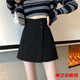 Ma Feixuan Shorts Women's Autumn and Winter New High Waisted Wide Legs A-line Outer Wear Versatile Slim Bottoming Boot Pants Bottoming Outer Wearing Skirts Shorts (6215 Black) M 90-100Jin Jin is equal to 0.5 kg