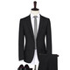 Haipaihaoyu costume de costume pour hommes Slim Business Formal Wear Interview Professional Veste Double fente Robe de mariée Meilleur homme Suit une version Black Two Button [Costume + pantalon] xl (175)