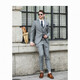 Yuanjie Shanghai (home measurement) custom-made suits for men, light gray Korean style slim fit, British style formal wear, wedding banquet casual, light gray (size modification package 1380 only tops and pants