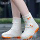 Zhewei Rain Shoes Cover Adult Men and Women Waterproof Boots Cover Double Sole Anti-Slip Shoes Cover Thickened Wear-resistant Rainy Day Foot Cover Water Shoes White [Double Sole + Thickened Wear-resistant] Size 34-3634-36 (Purchase according to the length of the sole) '