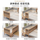 Jufan Dihao [Customizable] Spliced ​​bed Children's bed Crib Cub Beech heightened guardrail Baby bed spliced ​​small bed Three-sided guardrail + double colored bed circumference [log wood style] 200*80*40cm [includes 5cm mattress]