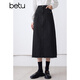 Betu women's autumn new skirt new retro revival high waist denim skirt skirt women 2409T76 black M
