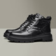 J.Benato [Buque insignia de la marca] Botas de cuero para hombres Botas de cuero para hombres Genuine Leather Men's Gen Velvet Boots Martin de suela gruesa cálida NUEVO Winter Style Black 40