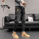 Woodpecker (Tucano) Jeans rasgados para hombres Marca de moda de primavera de primavera 2025 pantalones casuales negros Pantalones de hombres retro estadounidenses 6636 Negro + 6633 Negro 38