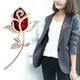 QUAMER high-end rhinestone brooch women's jacket suit coat corsage clothes anti-exposure brooch solid fleeting