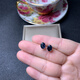 Nanzhi mining area direct sales natural sapphire earrings four-claw earrings 925 silver gold-plated inlaid 4*66*8MM simple 4*6
