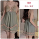 Sexy Unterwäsche rein sinnliche Mesh Pyjamas plus Brustpolster, die Nachthemd und Robe Frauen für Heimkleidung Anzug Rollenspiel P3886 Green (Shorts) l