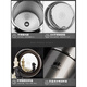 Tout le temps yafu yatai thermos tasse pour hommes et femmes grandes capacités pour enfants tasse d'eau 304 en acier inoxydable étudiant portable mignon léger luxe gris gris 2694/350 ml + tasse pinceau
