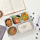 Meichu (MaxCook) 304 Caja de almuerzo de comida de acero inoxidable dividida en la rejilla Placa de comida rápida Lunch Box Lunch Box engrosado y profundizado 5 Grid Lunch Box + Tapa (MCFT724)