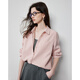 Chuyu no-iron brushed shirt for women 25 spring new basic versatile dopamine polo collar long-sleeved bottoming shirt light pink S