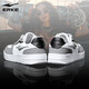 Hongxing Erke (Erke) Herrenschuhe, Sommer- und Herbst-neue Sportschuhe, atmungsaktive Skateboardschuhe, weicher Sohle-Campus-Stil kleine weiße Schuhe, Low Top Casual Schuhe, weiße mittelgraue (weiche Sohle-Saison) Größe 41 (255 mm)