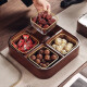 CRISTALGLASS dried fruit box melon seeds candy coffee table solid wood nut snack storage fruit plate living room home display refreshments new Chinese style Jinfu solid wood 4 grid single layer