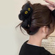 Danqin Autumn and Winter New Capibara Clip Women's Back Hair Clip Cute Girl Half-tied Shark Clip Hair Clip Plush Black Cat Clip 1 Pack