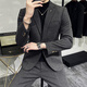 Jess Wollanzug Jacke Herbst und Winter Dicke Business Official Casual Anzug Set Korean Slim Slim Set Grey (einteiliger Anzug) L (110-125jin [Jin gleich 0,5 kg]))