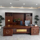Ningqiu Luoge (NICHLORT) new Chinese style office boss desk, chair and cabinet combination ebony wood executive desk president manager chairman golden sandalwood solid wood 2.4m boss table golden sandalwood