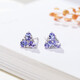 ECK Tanzanite Earrings Triangular Earrings Earrings Feeling Female OL Simple Personality 925 Silver Colored Gemstone Earrings Blue Pyramid Earrings