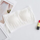 Silk non-slip strapless tube top mulberry silk large size glossy wrap bra bottoming bra with breast pads white L