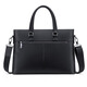 WILLIAMPOLO Paul business briefcase genuine leather men's handbag large capacity first layer cowhide 17-inch computer bag high-end black (first layer cowhide) 15 inches