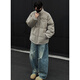 Nying Matte Pu Cotton Jacket Herren neuer Winter American Modemarke Muschi verdickte warme Baumwolljacke mit losen Kragen dunkelgrauem XL (130-150jin [Jin entspricht 0,5 kg])